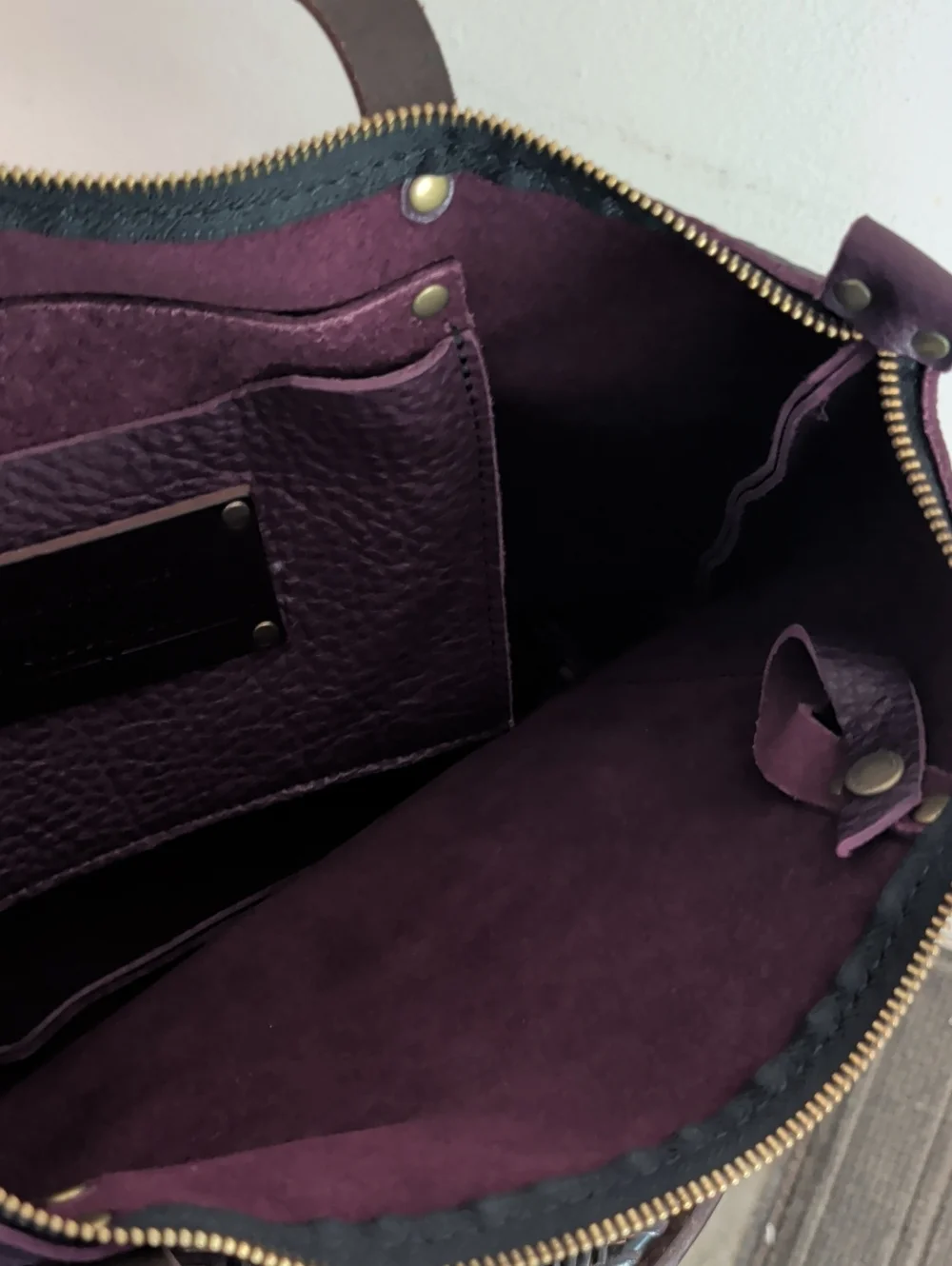 Portland Leather Plum Purple Shoulder Bag